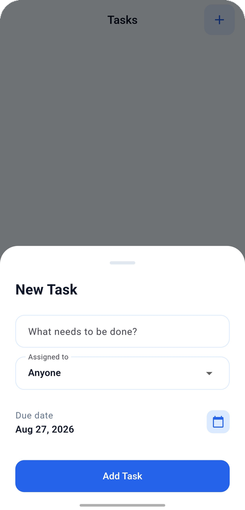 Adding a task and assigning it to a family member.